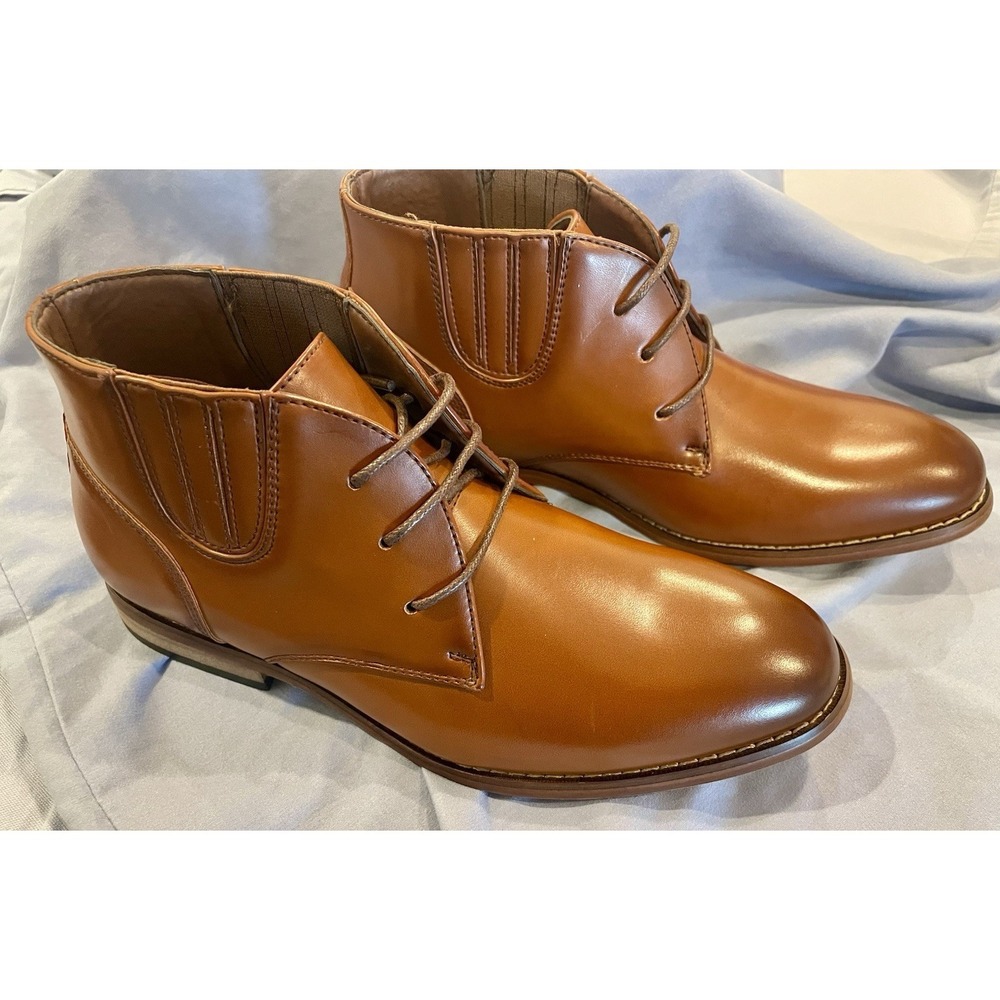 New Stacy Adams Boys Size 1.5 Brown Maxwell Plain‎ Toe Chukka Boot Dress Shoe